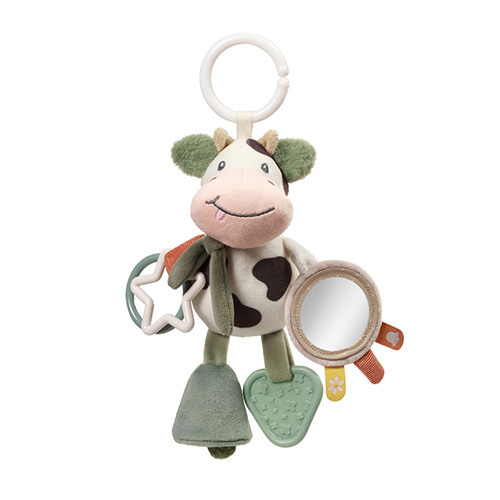 Babyono Závěsná senzorická hračka na kočárek a postýlku, Cow Bingo