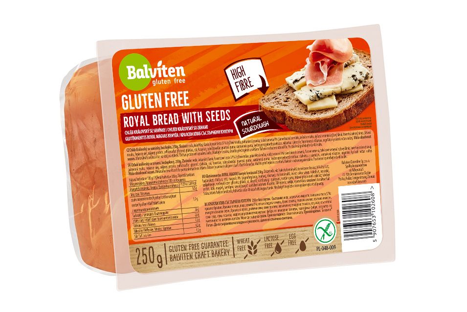Balviten Royal Bread With Seeds bezlepkový chléb se semínky krájený 250 g