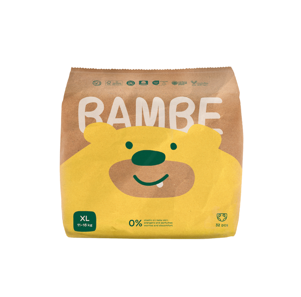 Bambe Ekologické plenky vel. XL 11–⁠⁠⁠⁠⁠⁠16 kg 32 ks