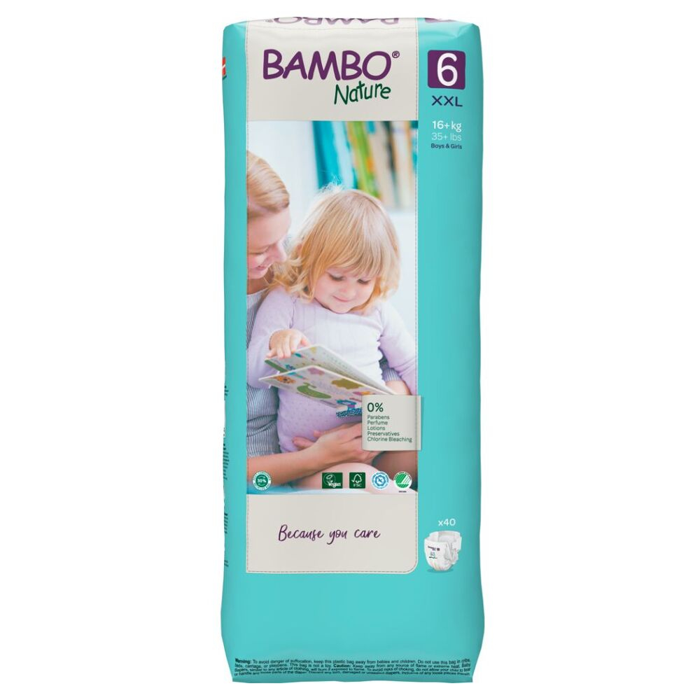 BAMBO Nature 6 Dětské plenkové kalhotky 16+ kg 40 ks