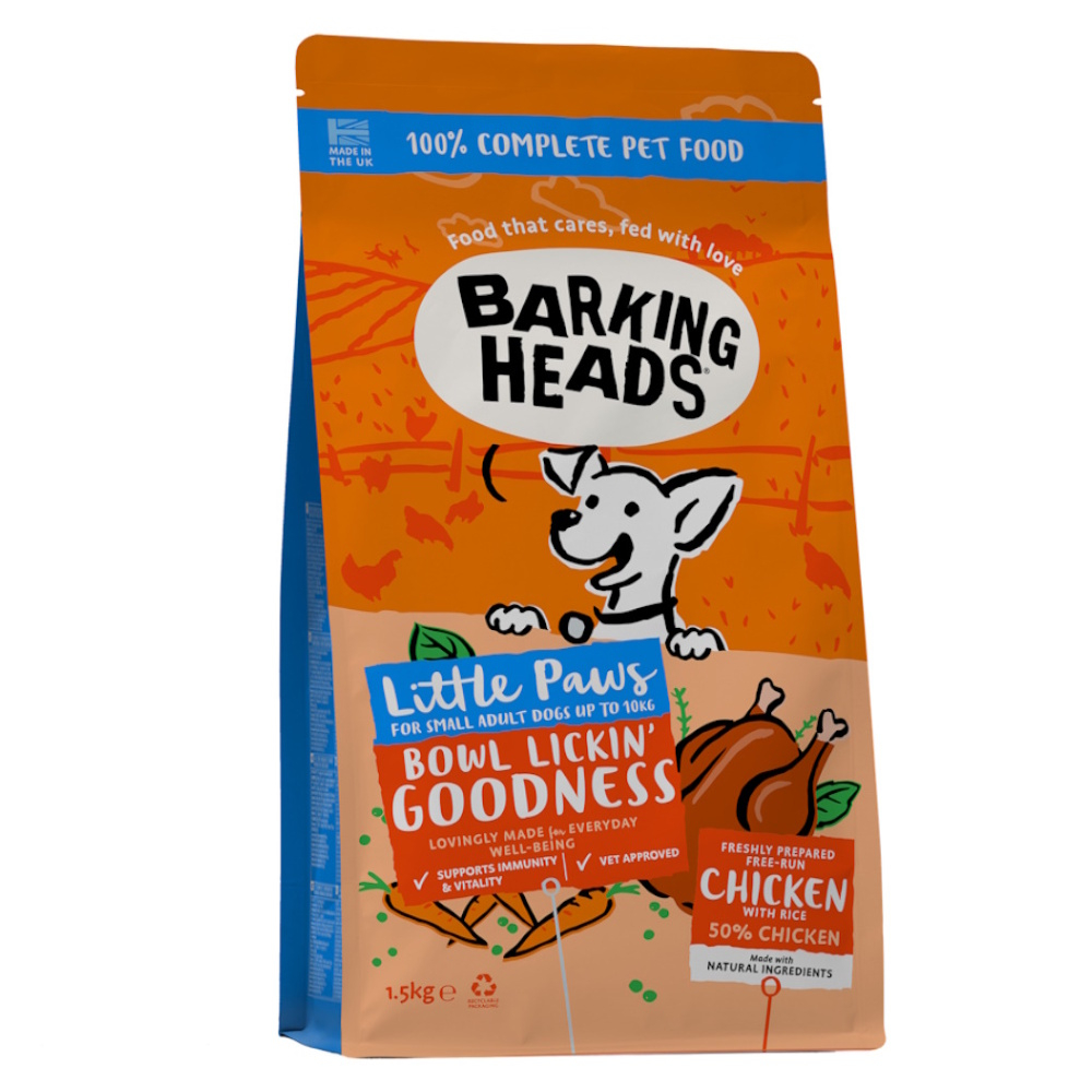 BARKING HEADS Little Paws Bowl Lickin Good Chick granule pro psy, Hmotnost balení (g): 1,5 kg
