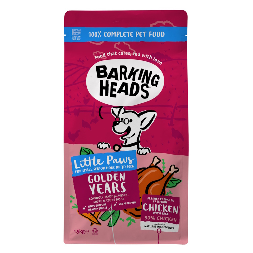 BARKING HEADS Little Paws Golden Years Chicken granule pro psy, Hmotnost balení (g): 6 kg