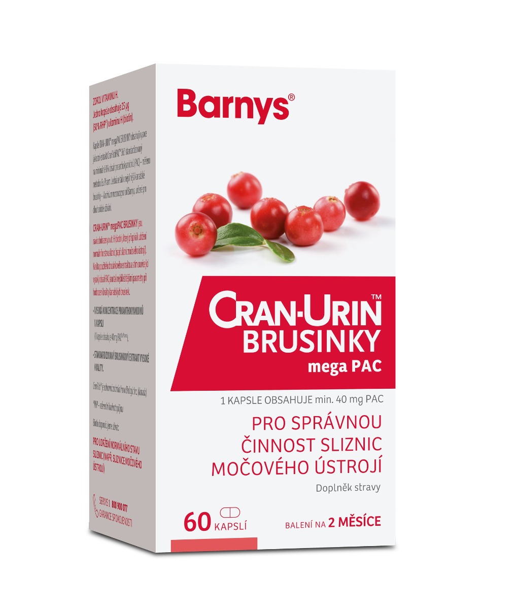Barny´s Cran-Urin megaPAC brusinky 60 kapslí