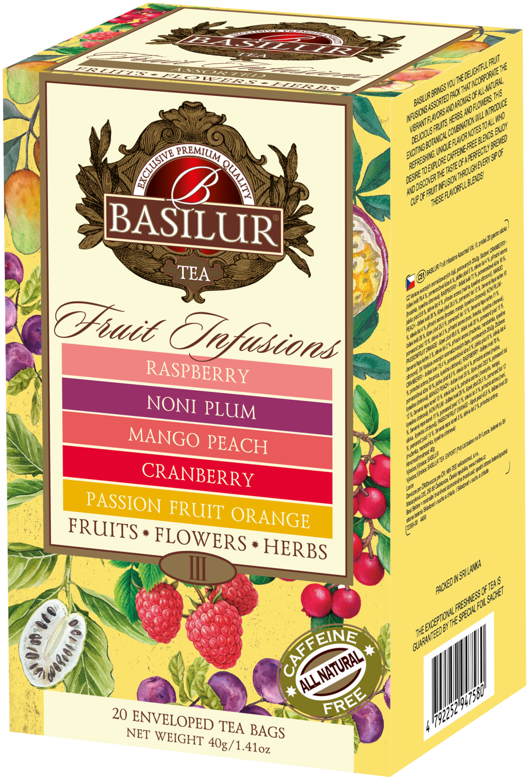 BASILUR Fruit Infusions Assorted Vol. III. přebal 20 x 1.41 g