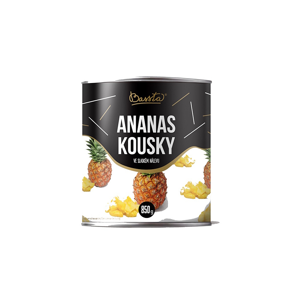 BASSTA Ananas kousky ve sladkém nálevu 850 g