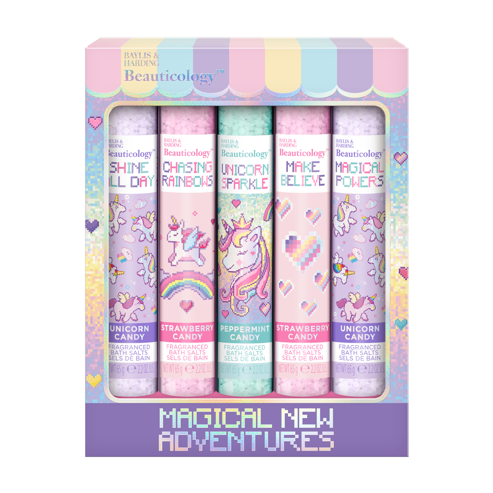 Baylis & Harding Dárková sada solí do koupele Unicorn 5x65 g