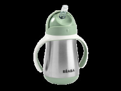 BEABA Hrnek termoizolační s brčkem nerez Sage Green 250 ml
