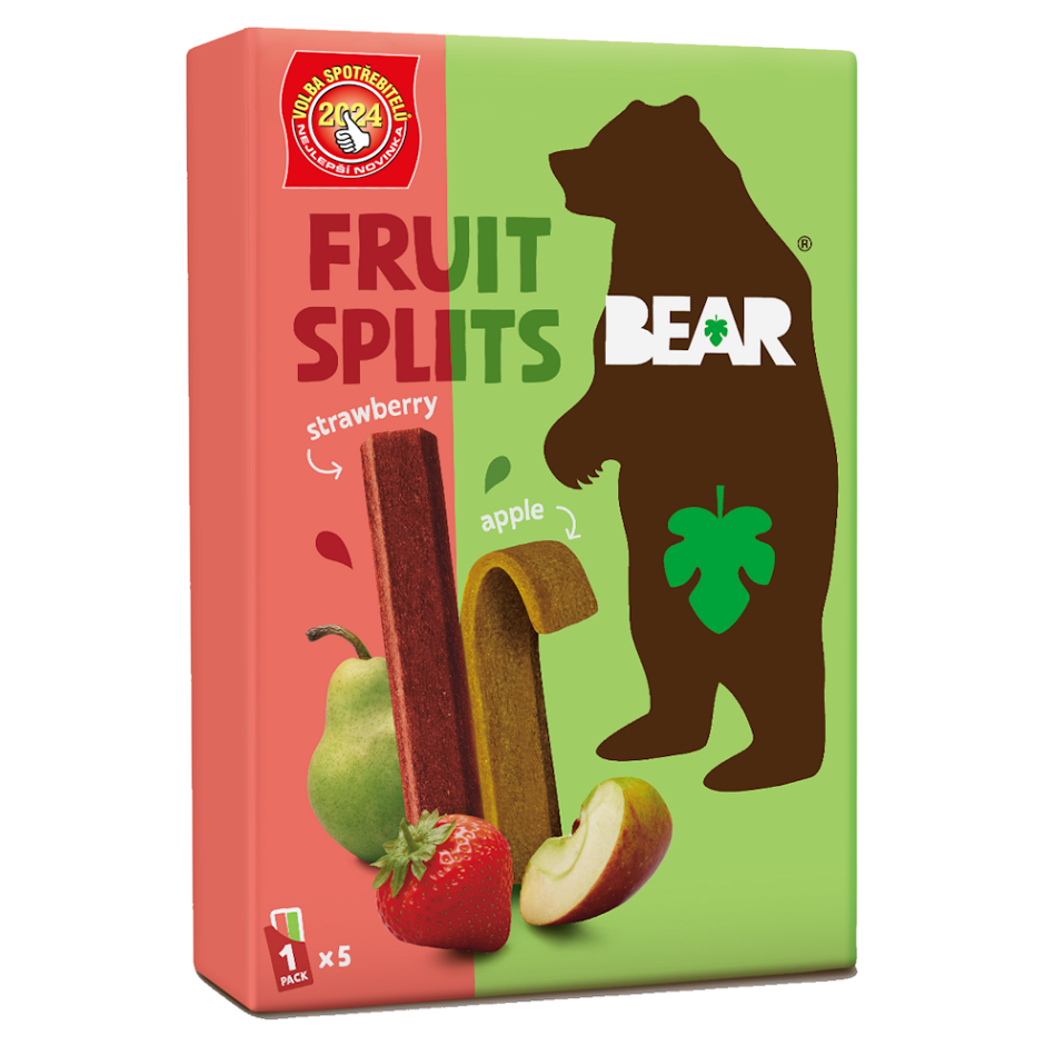 BEAR Fruit splits jahoda a jablko 5 x 20 g