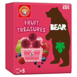 BEAR Fruit treasures berry jahoda a borůvka 5 x 20 g