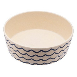 BECOBOWL Bambusová miska pro psa ocean waves velikost L 1,65 l 18,5 cm