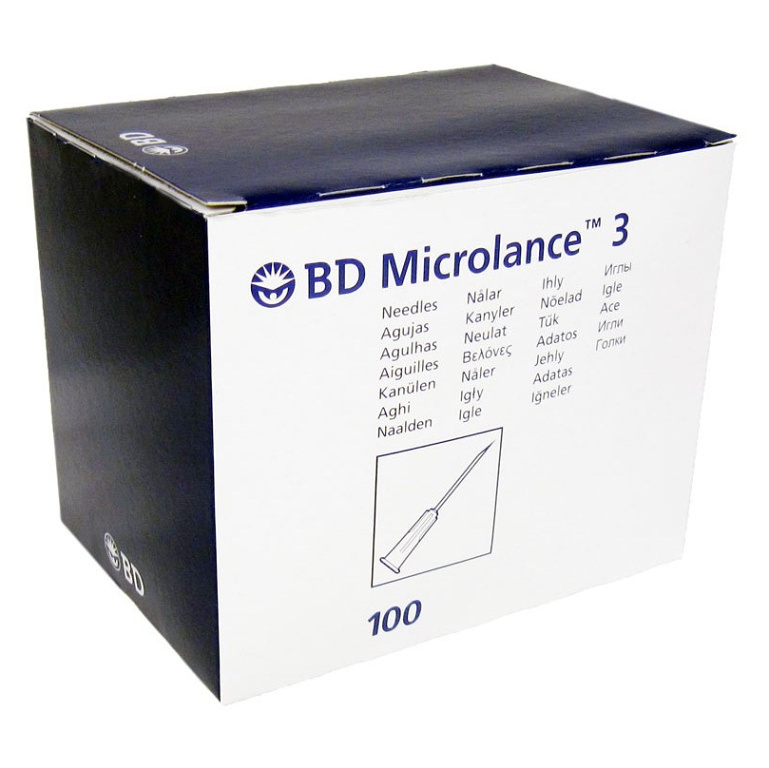 BECTON DICKINSON Injekční jehla 23G1  0.60 x 25 modrá 100 kusů