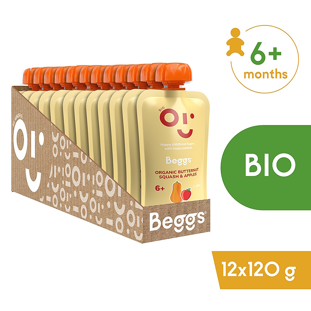 BEGGS Máslová dýně a jablka BIO 12 kusů
