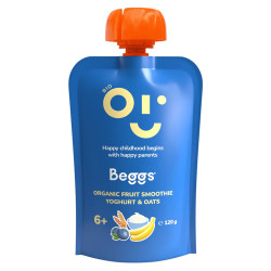 BEGGS Smoothie s ovocem jogurtem a ovesnými vločkami 6m+ BIO 120 g