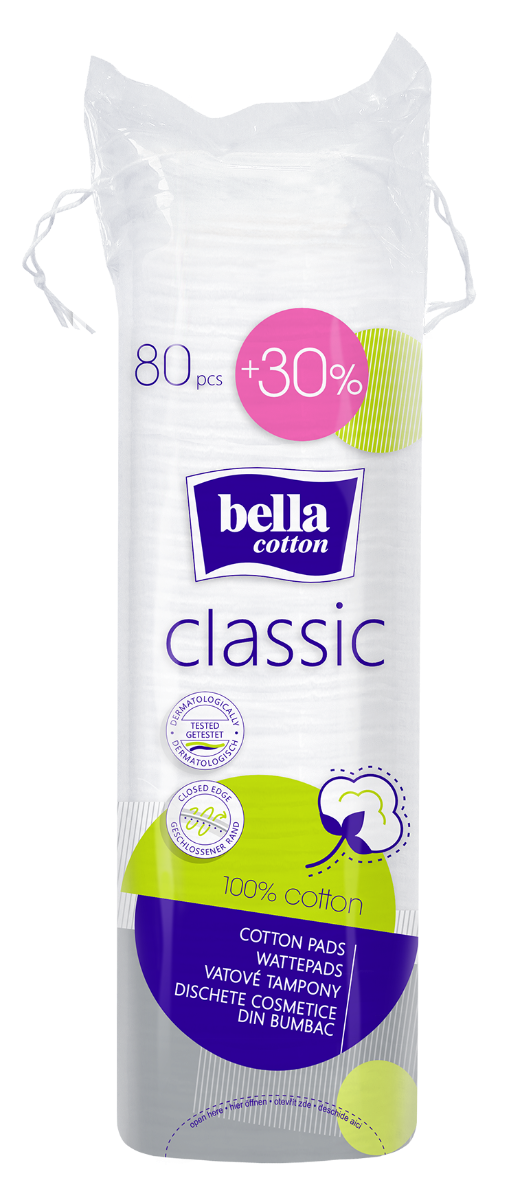 Bella Cotton Classic odličovací tampony 80 ks +30 %