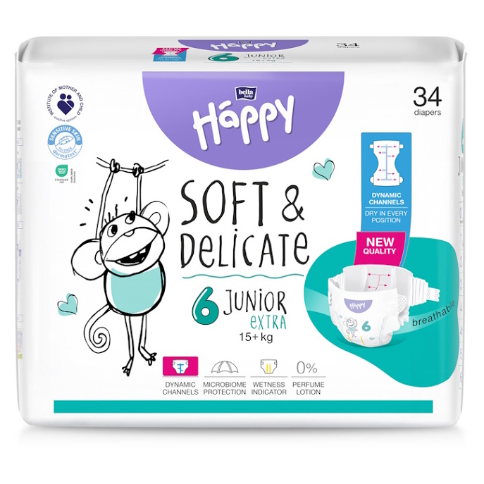 BELLA HAPPY Baby junior extra 15+ kg 34 kusů