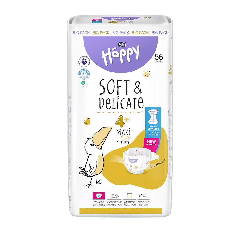 BELLA HAPPY Baby maxi plus 9 - 15 kg 56 kusů