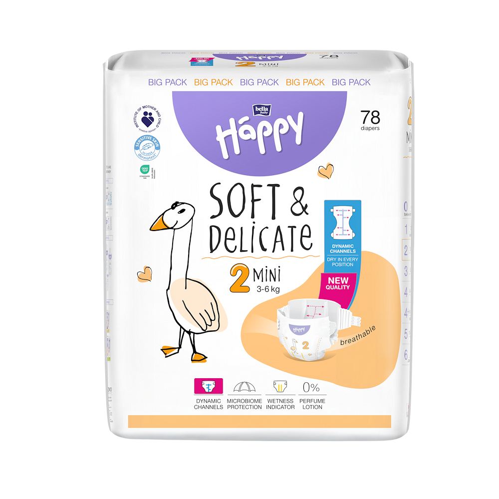 BELLA HAPPY Baby mini 3 - 6 kg 78 kusů