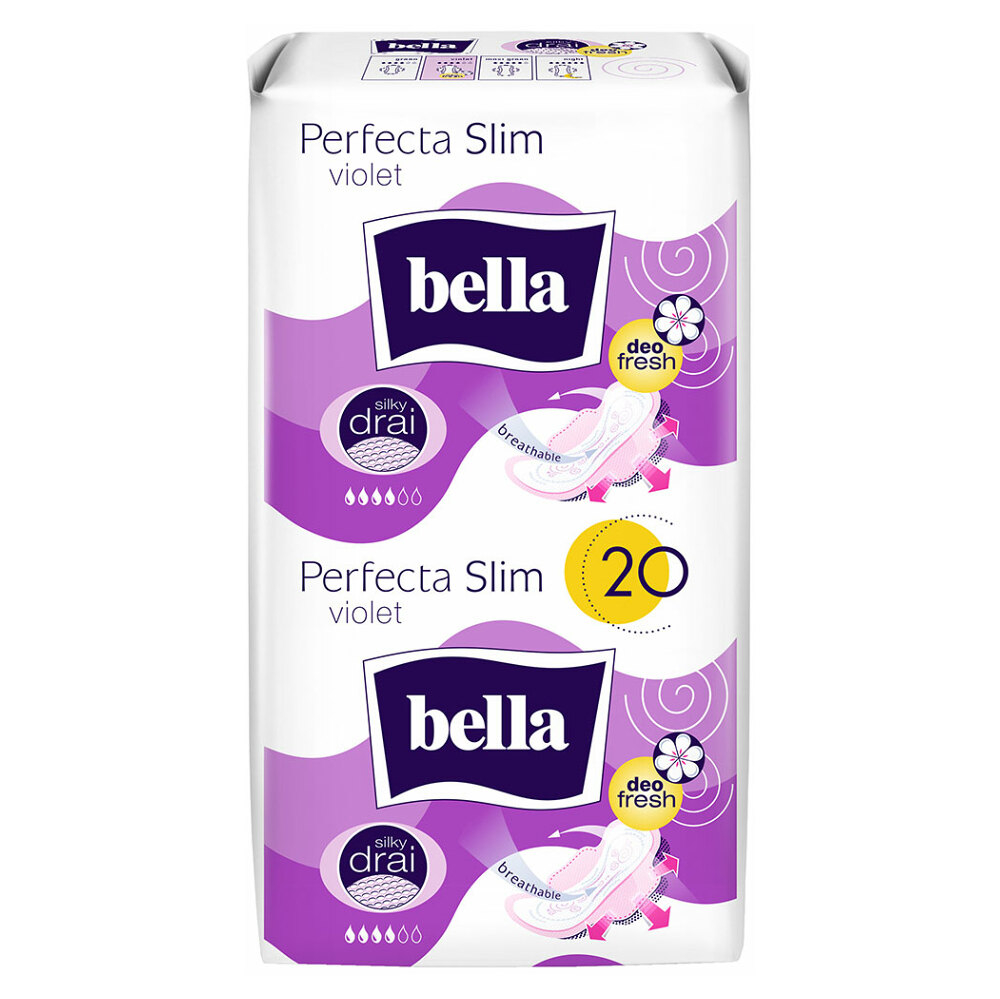 BELLA Perfecta Slim Violet Hygienické vložky s křidélky 20 ks