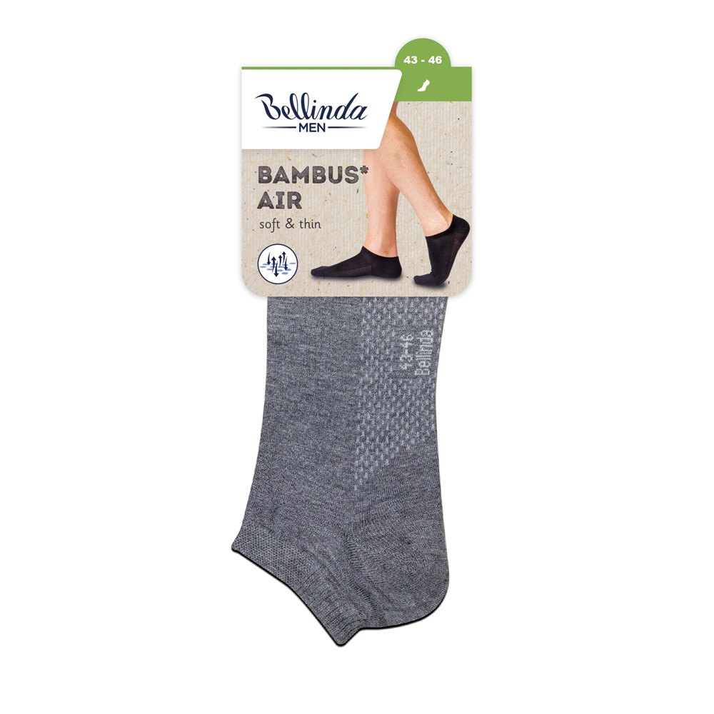 Bellinda Pánské nízké bambusové ponožky vel. 43–46 1 pár šedé