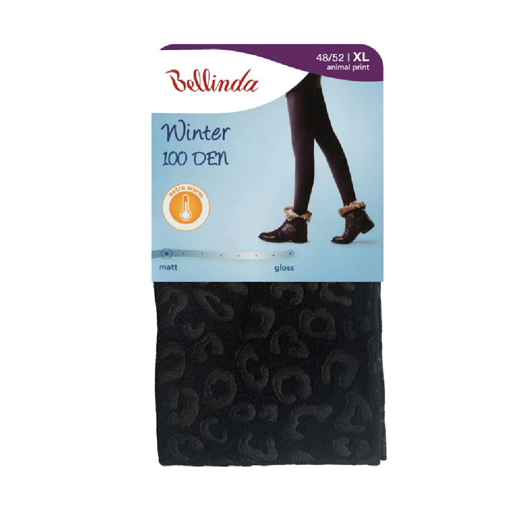 Bellinda Winter 100 DEN vel. 52 dámské teplé punčochové kalhoty hot print