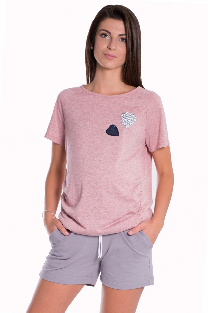 bemaamaa Těhotenské,bavlněné kraťasy s odpáratelným pásem - šedé, vel. XL