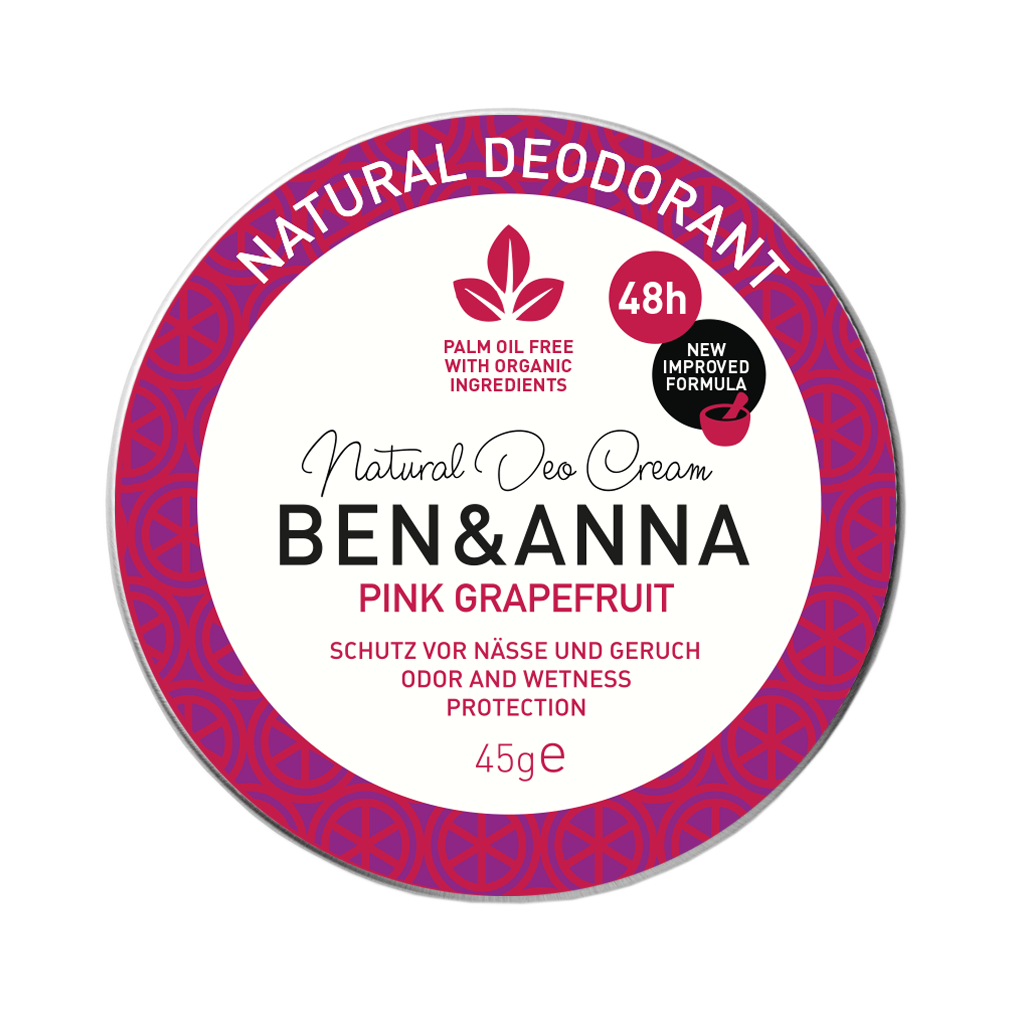 BEN & ANNA Pink Grapefruit metal deocreme 45 g