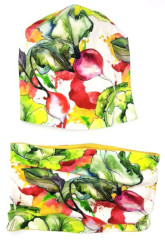 Bexa Jarní, podzimní dvouvrstvá čepice + komínek, Vegetables, vírevná, vel. 116