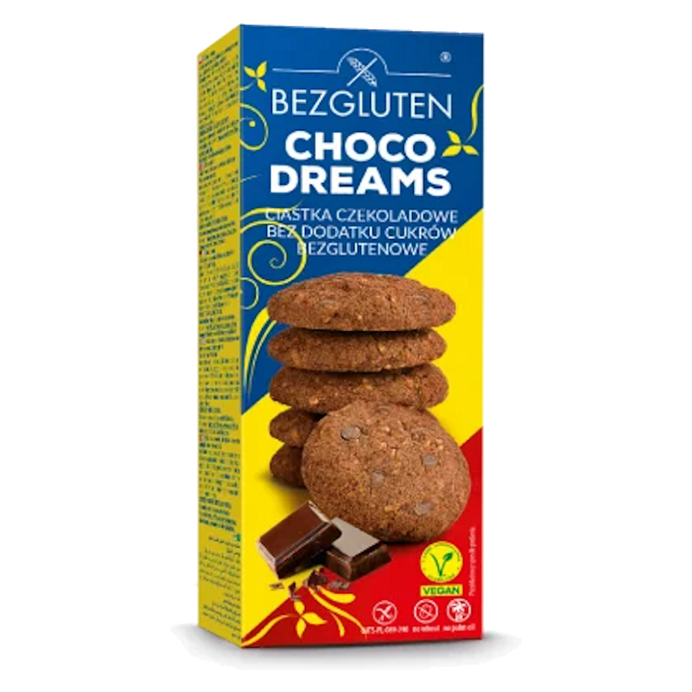 BEZGLUTEN Sušenky Čokoládový sen bez přidaného cukru a lepku 110 g