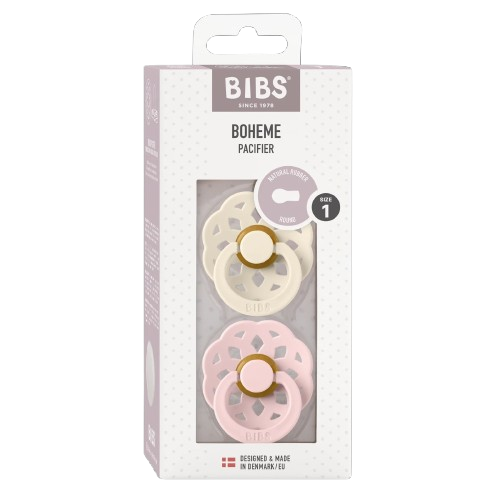 BIBS Boheme Dudlíky z přírodního kaučuku Ivory / Blossom 2 ks