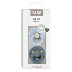 BIBS Colour symetrické dudlíky z přírodního kaučuku velikost 2, Baby Blue / Petrol 2 ks
