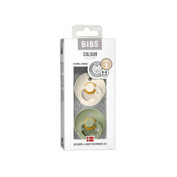 BIBS Dudlíky z přírodního kaučuku - velikost 1 Sage/Ivory 2 ks