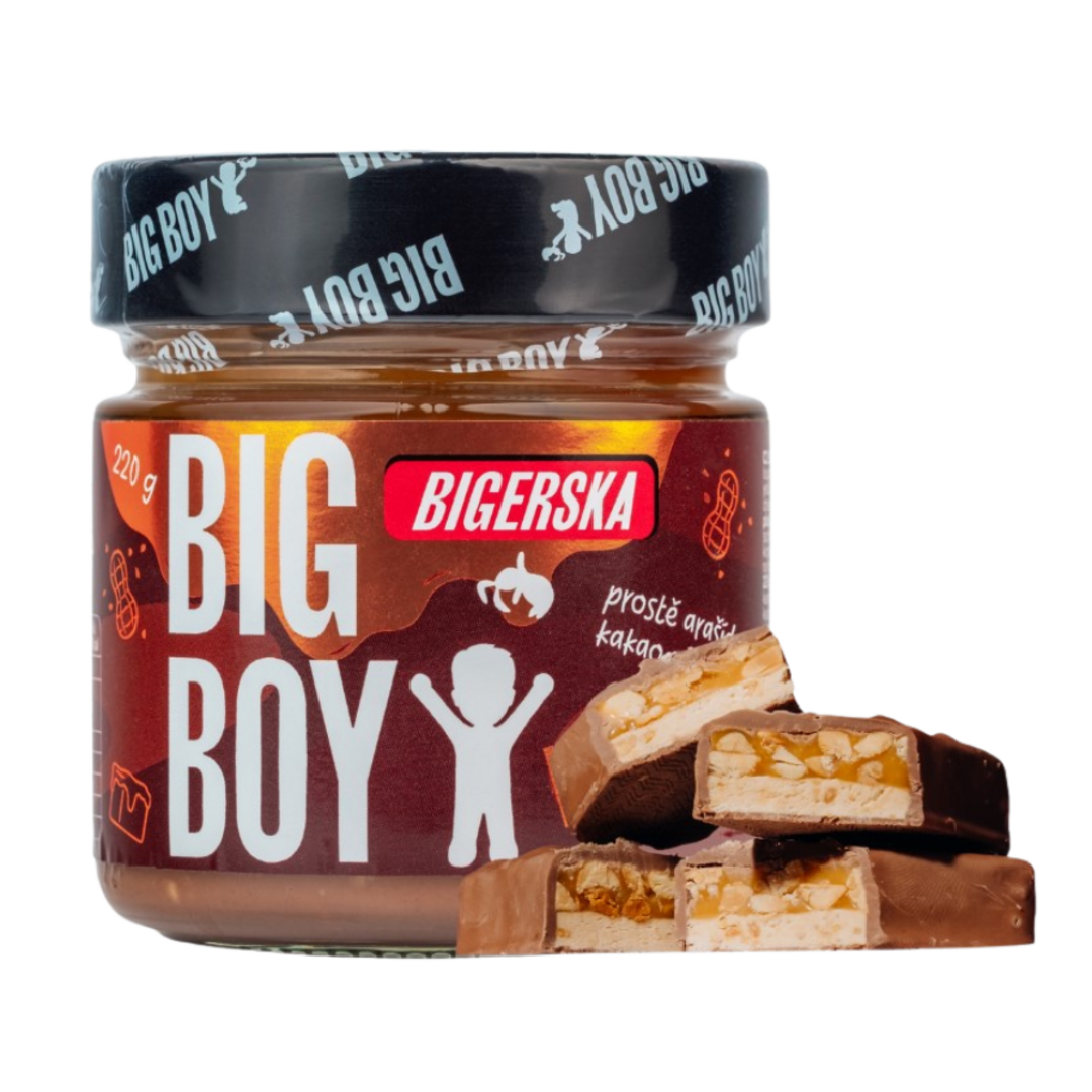 BIG BOY Bigerska - Sladký arašídový krém s kakaem a slaným karamelem - 220g