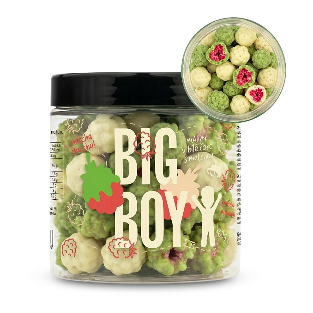 BIG BOY Maliny v matcha a bílé čokoládě 160 g