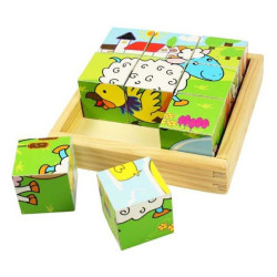 BIGJIGS Toys Obrázkové kostky kubusy Zvířátka