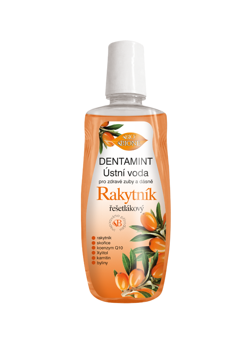 BIO BIONE Dentamint ústní voda Rakytník řešetlákový 500 ml