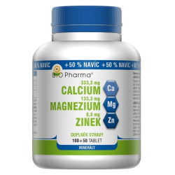 BIO PHARMA Calcium + Magnesium + Zinek 100+50 tablet