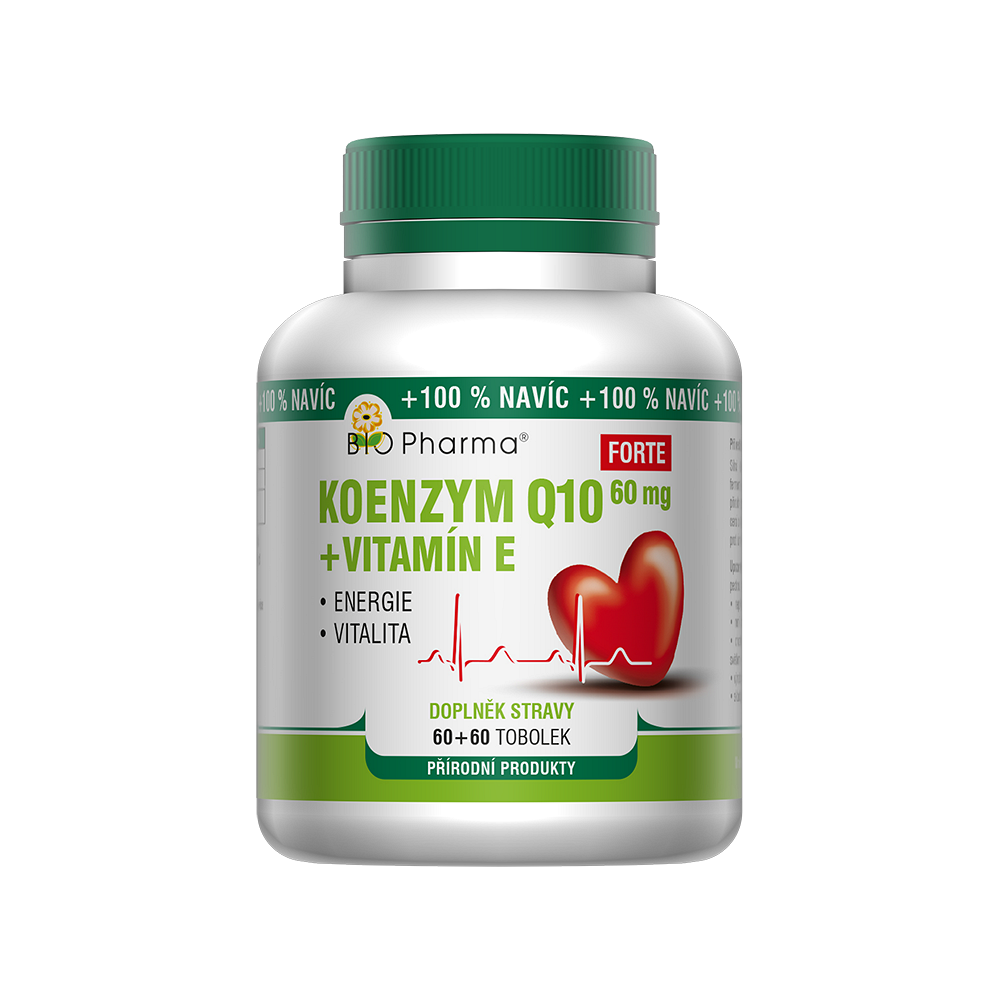 BIO PHARMA Koenzym Q10 forte 60 mg + vitamín E 60+60 tobolek