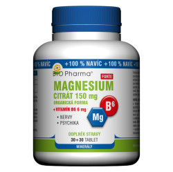 BIO PHARMA Magnesium citrát Forte 150 mg + Vitamín B6 30+30 tablet