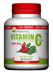 BIO PHARMA Vitamín C 500mg s šípky 120 tablet