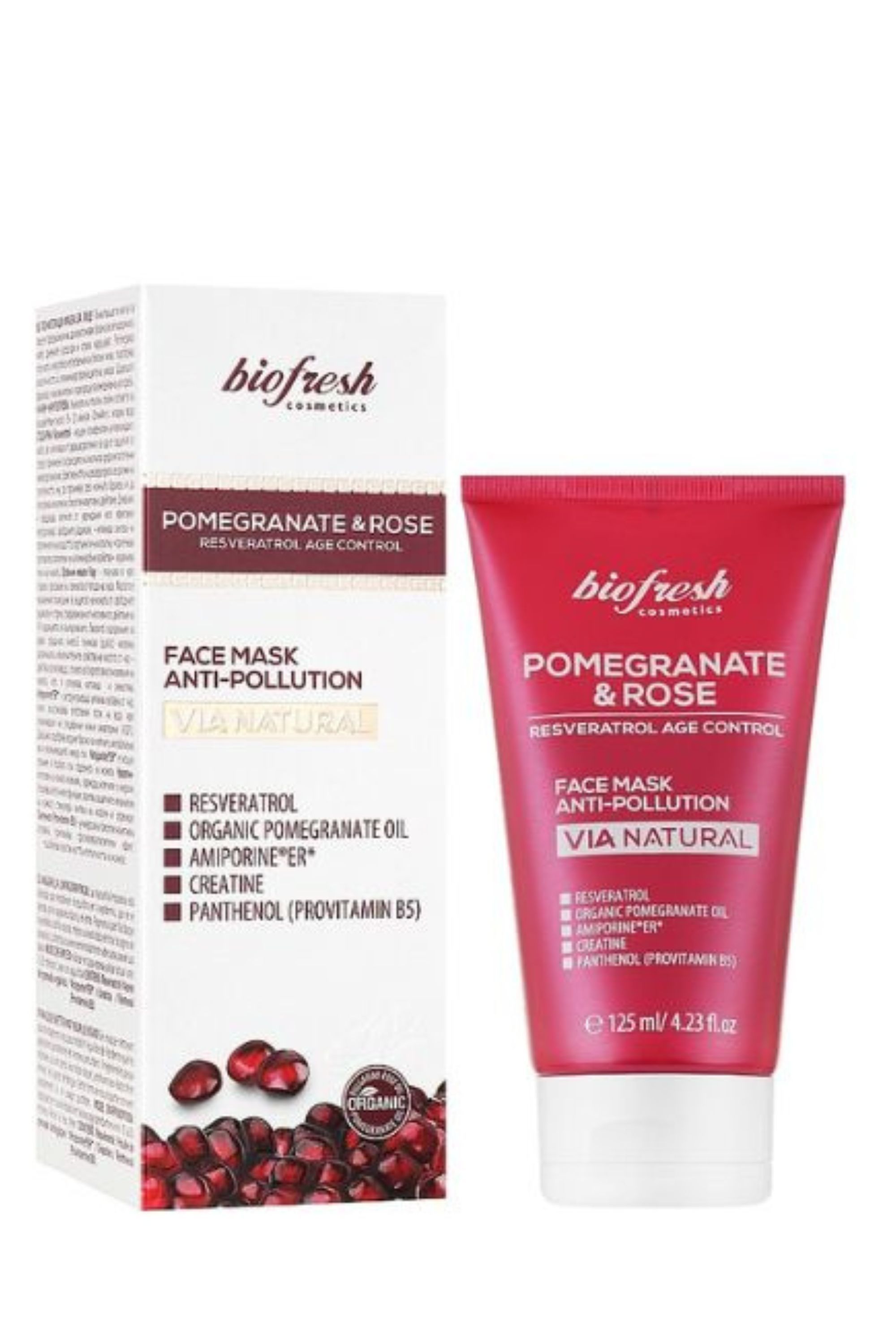 BIOFRESH Pomegranate & Rose, Pleťová maska proti znečištění 125 ml