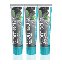 BIOMED Charcoal s černým uhlím zubní pasta 3x100 g