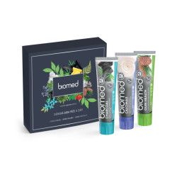 BIOMED Dárková sada Gum Health, Charcoal, Calcimax 3x100 g