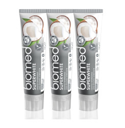 BIOMED Superwhite s kokosovým olejem bělicí zubní pasta na citlivé zuby 3x100 g