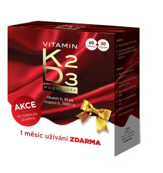 Biomin Vitamin K2 + D3 Premim vánoční balení 60+30 tobolek