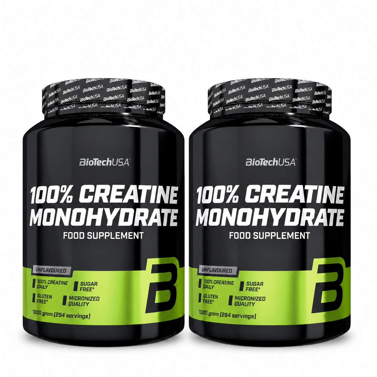 BioTech USA 100% Creatine Monohydrate, neochucený, 2 × 1000 g