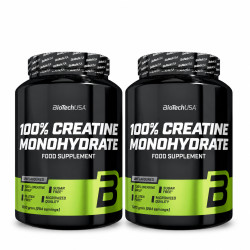 BioTech USA 100% Creatine Monohydrate, neochucený, 2 × 1000 g