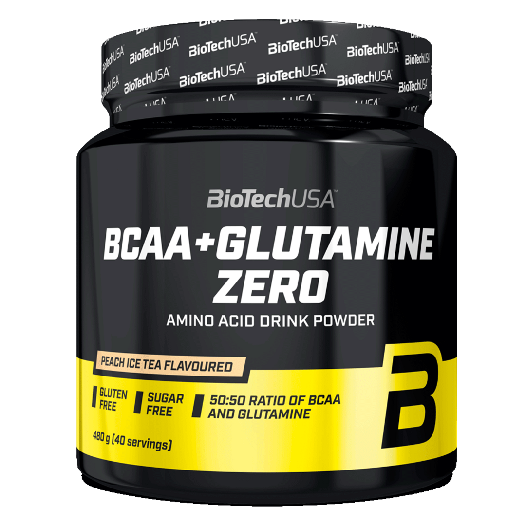 BioTech USA BCAA + Glutamine Zero 480g - broskvový ledový čaj