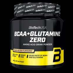 BioTech USA BCAA + Glutamine Zero 480g - broskvový ledový čaj