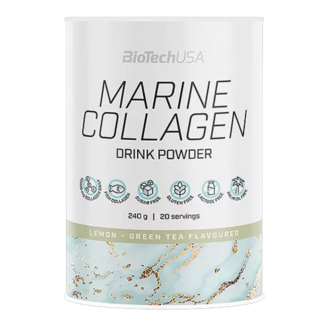 BioTech USA Marine Collagen 240 - citron, zelený čaj