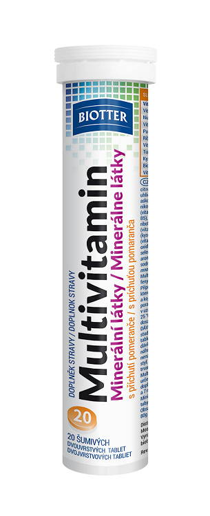 BIOTTER Multivitamín minerální látky 20 šumivých tablet
